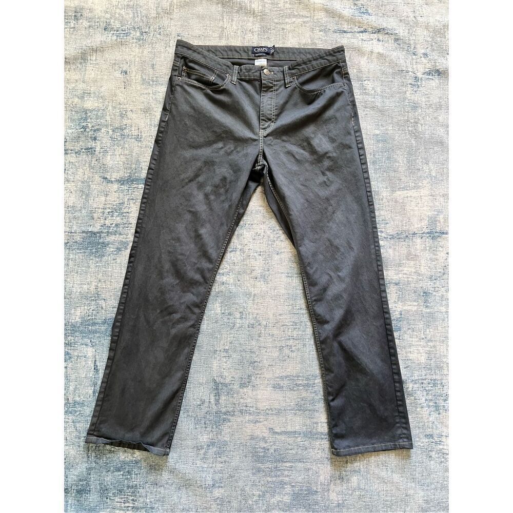 Chaps Blue Gray Straight Leg Fit Pants 34 x 30